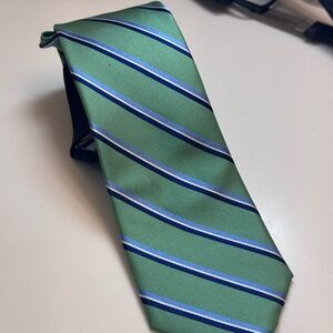 Tommy Hilfiger Green and Blue Striped Tie